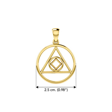 Double Recovery AA and NA Solid Yellow Gold Pendant GPD6371